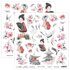 Лист бумаги с элементами для вырезания 07 коллекция Japanese Beauty от Scrapboys